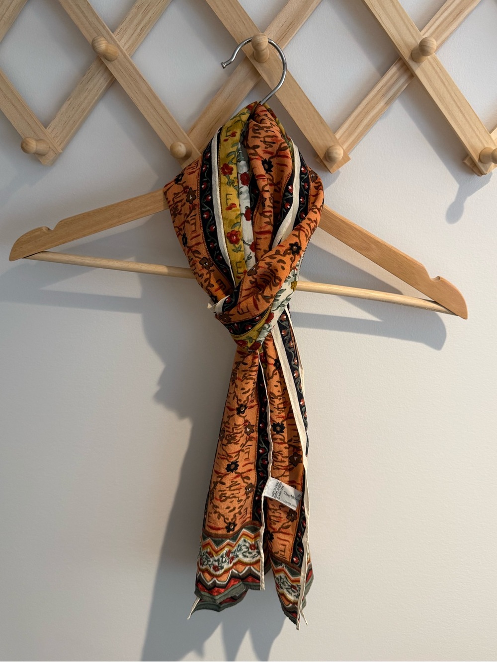Vintage The Met Metropolitan Museum Of Art Long Silk Floral Scarf